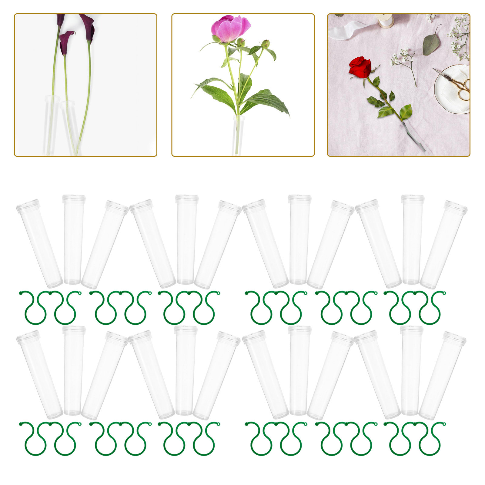 Nutrition & Fitness Hub Photos - 1Set Floral Water Tubes Fresh Flower