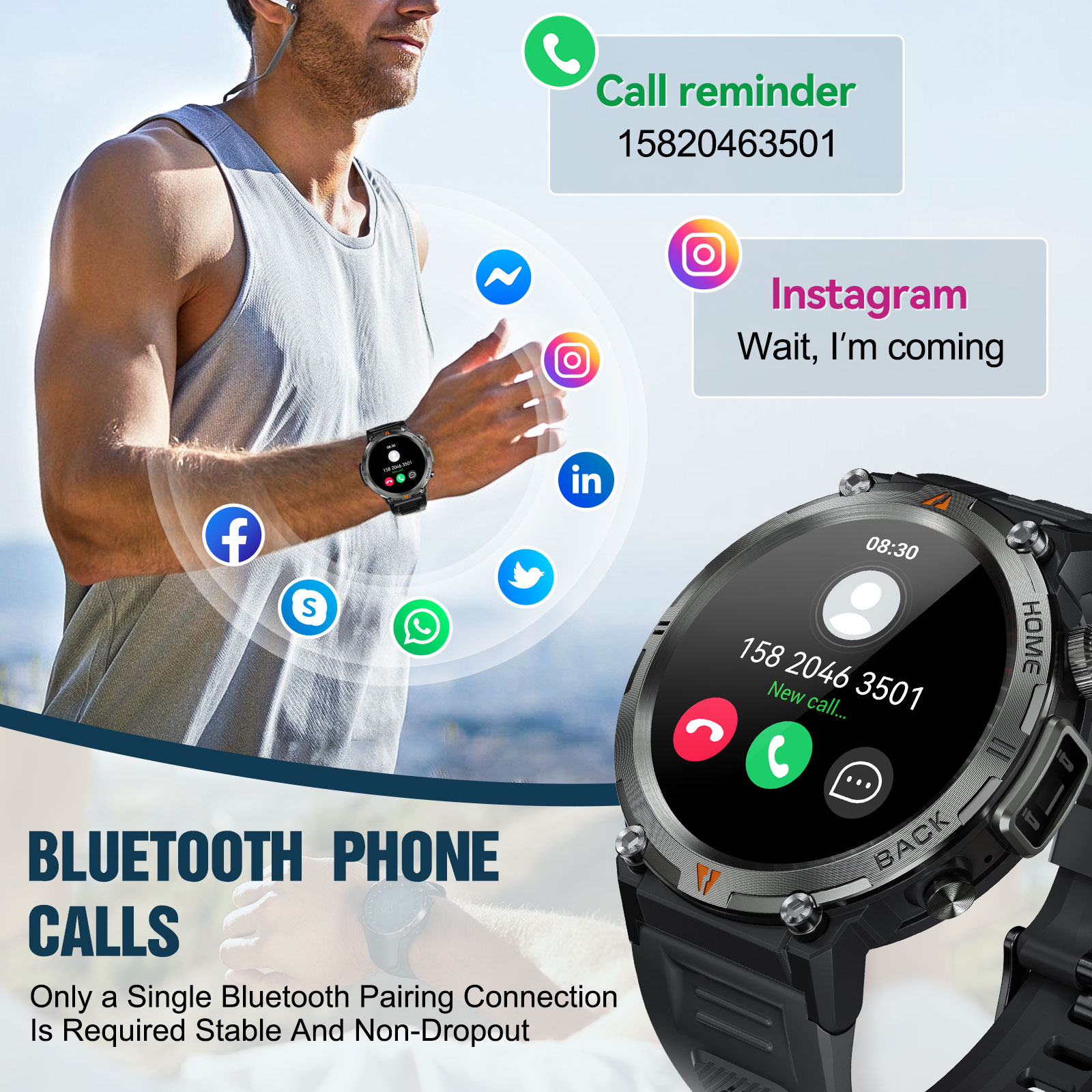 EIGIIS KE3 Bluetooth Call Smar - Nutrition Gym recension och pris